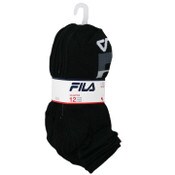 Wholesale - 12pk MEN BLK FILA BLOCKED QTR SOCKS SIZE 10-13, UPC: 193159315375